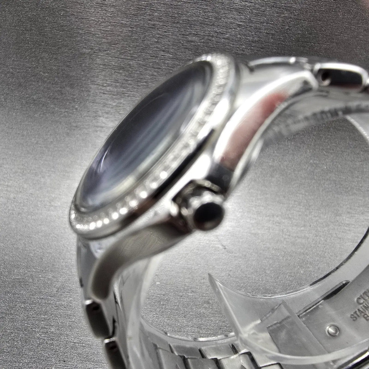 Citizen Silhouette Eco-Drive Watch Women 29mm Blue Dial Steel Date  FE1140-86L3