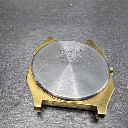 Seiko Analog Digital Watch Men 33mm Gold Dial Gold Tone Rectangle H601-5389 PART10