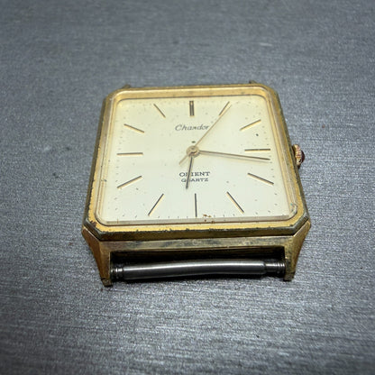 Orient Chandor Tank Watch Men 28mm Champagne Dial Gold Tone 0985407-40 PARTS3