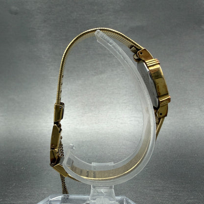 Seiko Watch Women 18mm Champagne Dial Gold Tone Square 2320-6710 New Battery8