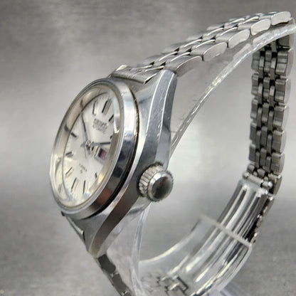Seiko Automatic Watch Women 25mm White Sial Steel Daydate Round READ!!!! Runs2