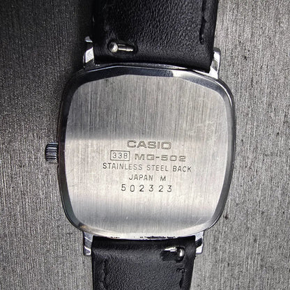 Casio Watch Men 29mm Silver Dial Silver Tone Date Rectangle MQ-502 New Battery10