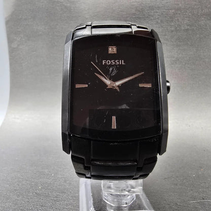 Fossil Arkitekt Tank Watch Men 34mm Black Dial Black Tone FS-4159 New Battery VH5