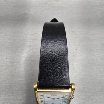 Seiko Tank Watch Men 25mm White Dial Gold Tone Rectangle 5Y30-5060 New Battery4