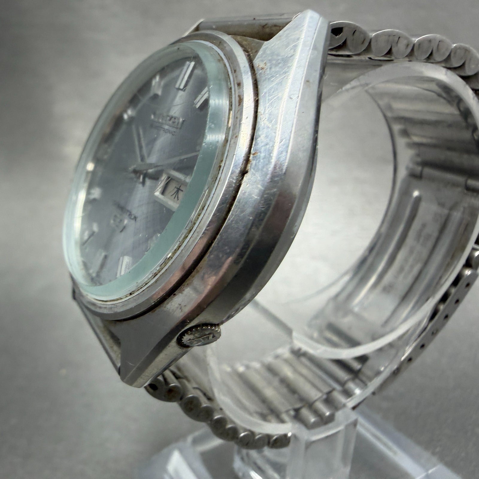 Citizen Cosmotron Watch Men 38mm Silver Dial Steel Daydate READ! 4-790138 NewBat2