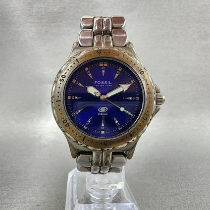 Fossil Blue Dive Watch Men 35mm Blue Dial Silver Tone AM3175 New Battery5
