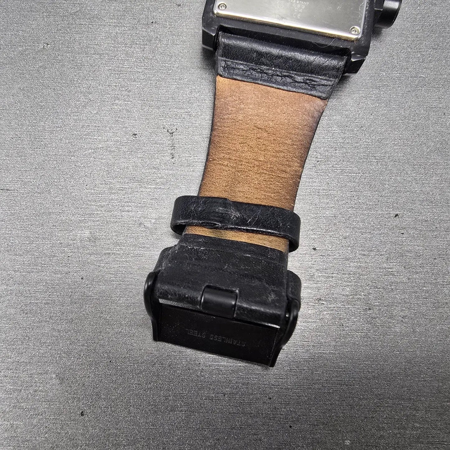 Diesel Watch Men 42mm Black Dial Black Tone DZ-1463 Rectangle PARTS8