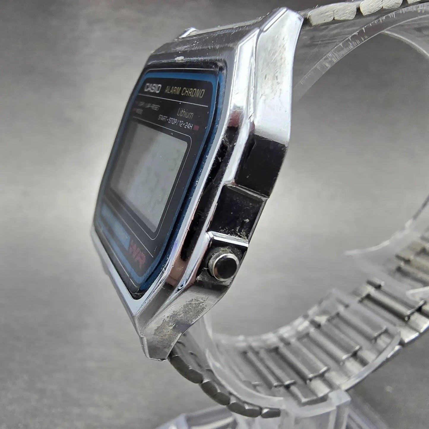 Casio Digital Alarm Chronograph Watch Men 33mm Silver Dial A158W New Battery EVF2