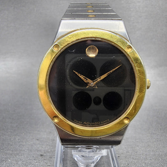 Movado Museum watch Men 32mm Black Dial Two Tone Round 86.A2.876C New Battery0