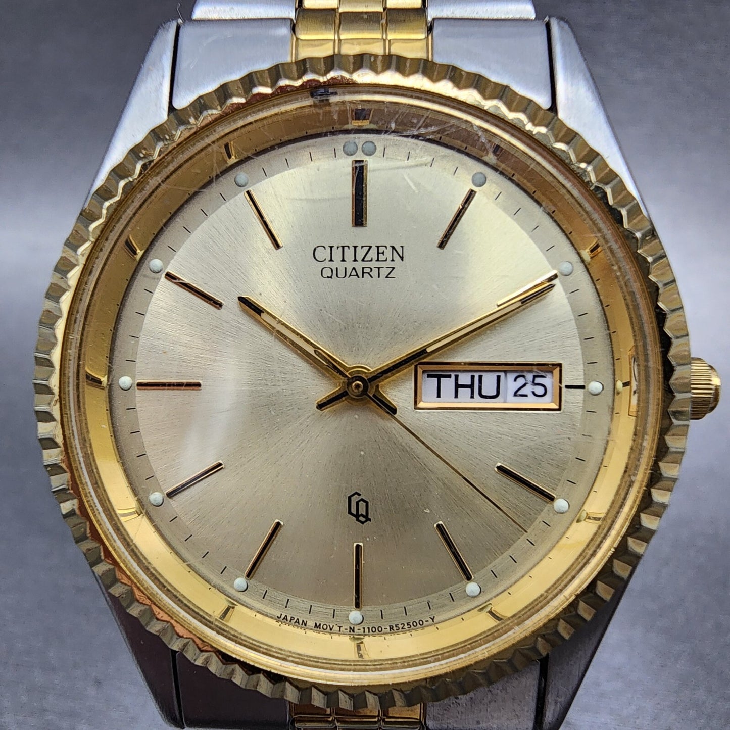 Citizen CQ President Watch Men 36mm Champagne Dial Two Tone Daydate Round Newbat1