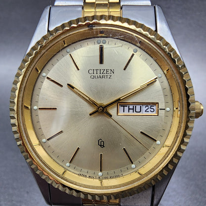 Citizen CQ President Watch Men 36mm Champagne Dial Two Tone Daydate Round Newbat1
