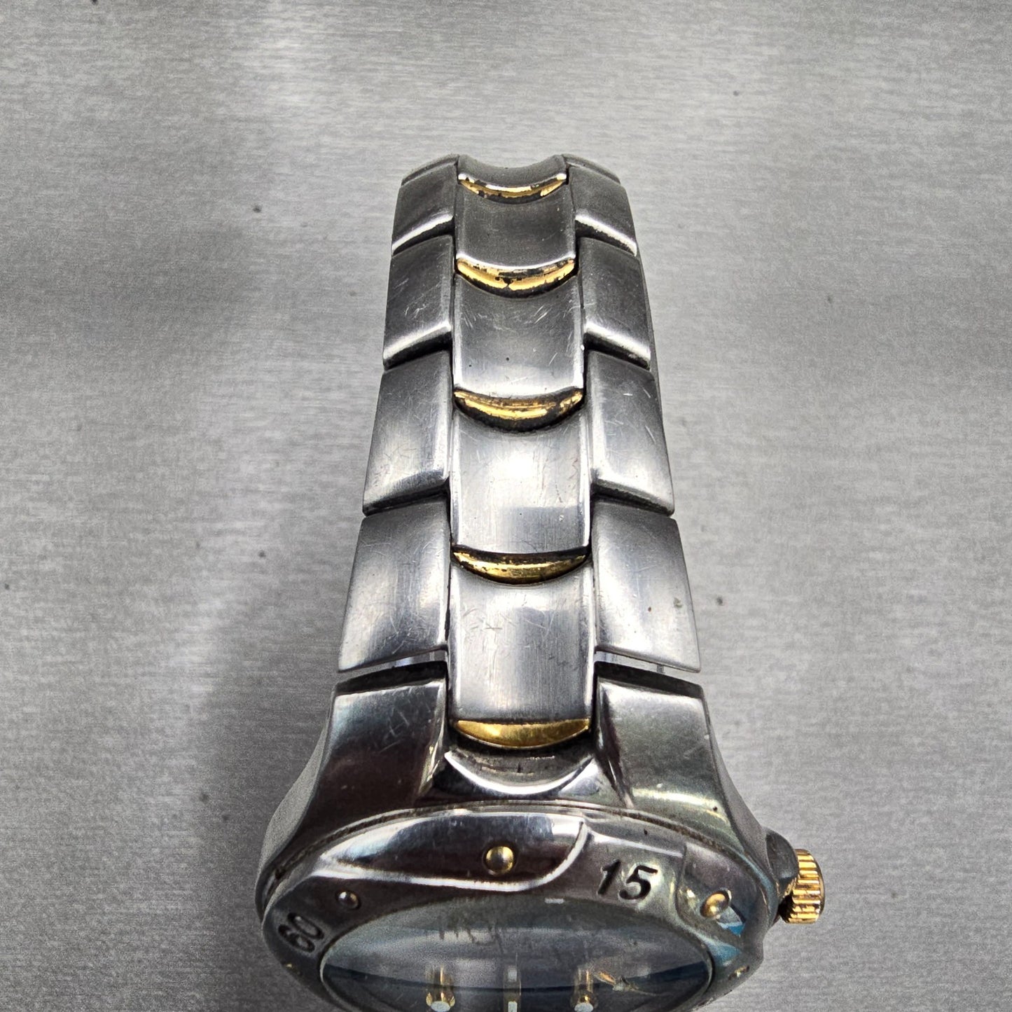 Bulova Marine Star Watch Men 37mm Black Dial Two Tone Date Round New Battery4