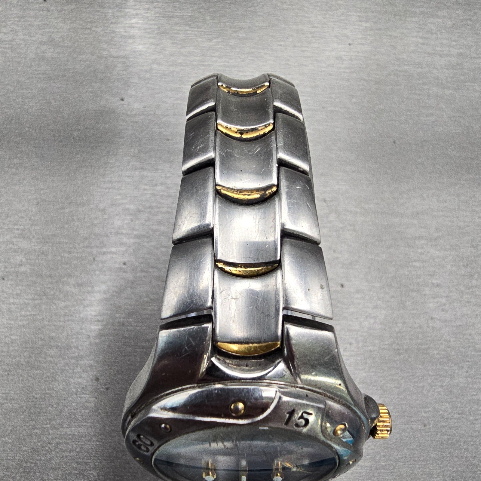 Bulova Marine Star Watch Men 37mm Black Dial Two Tone Date Round New Battery4