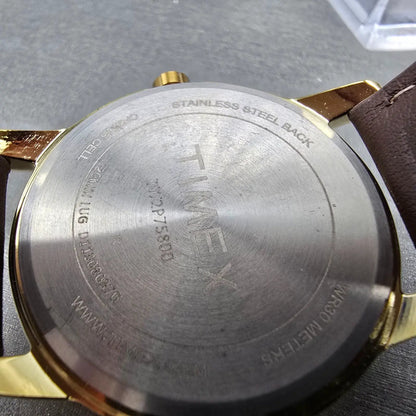 Timex Easy Reader Watch Men 38mm Cream Dial Gold Date TW2P75800 New Battery9