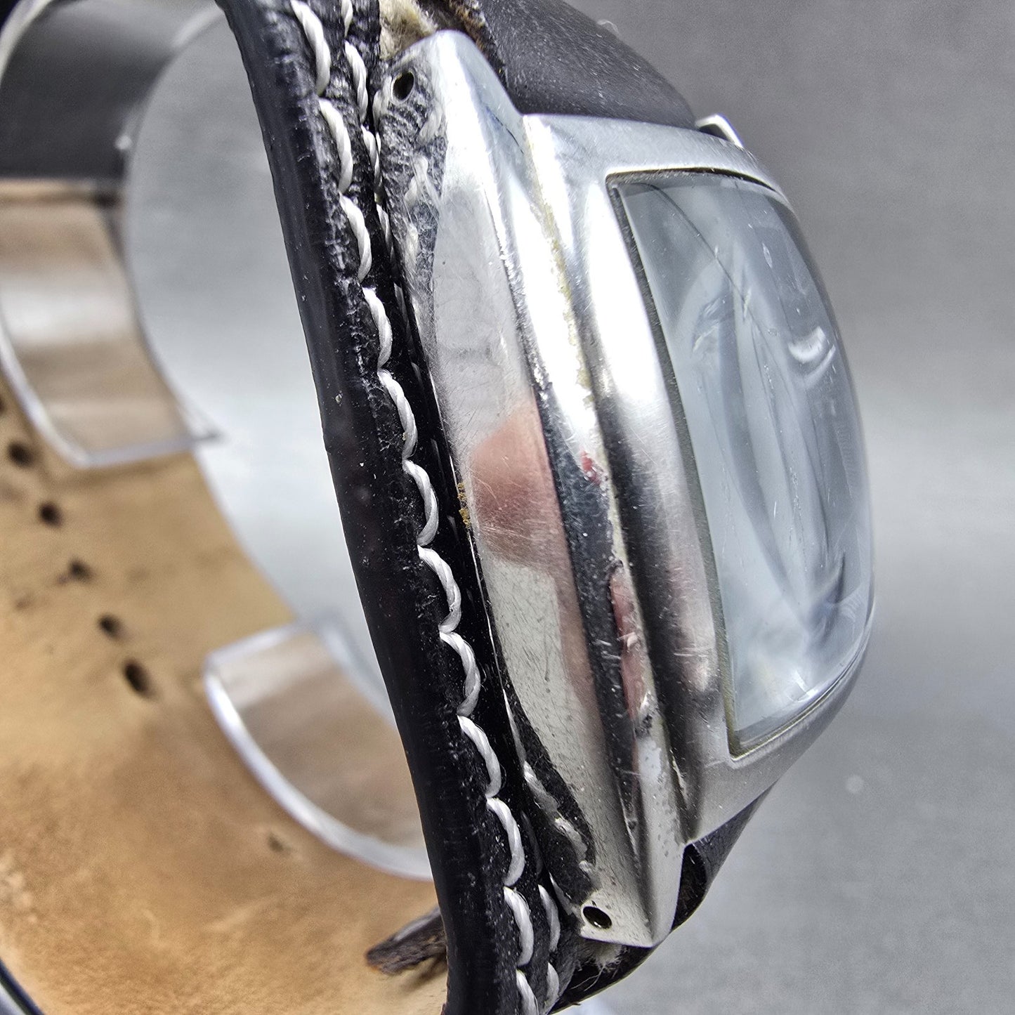 Fossil Watch Women 33mm Black Dial Silver Tone Date Rectangle JR-9777 NewBattery3
