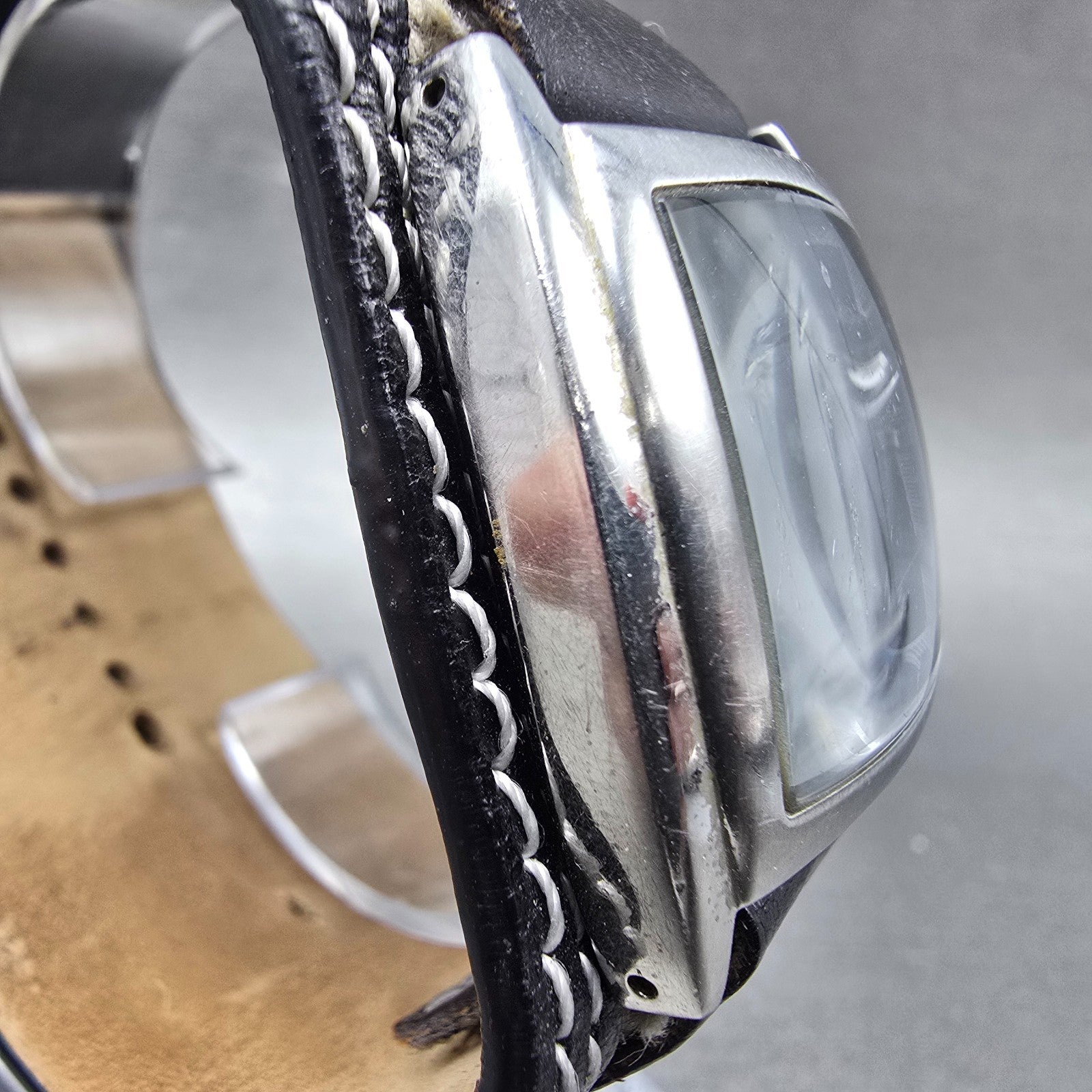 Fossil Watch Women 33mm Black Dial Silver Tone Date Rectangle JR-9777 NewBattery3