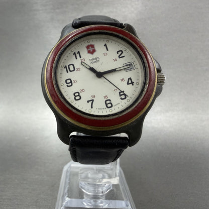 Victorinox Swiss Army Watch Men 39mm White Dial Black Tone Date READ!! New Batt5