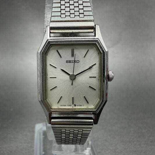 Seiko Watch Women 20mm Silver Dial Silver Tone Octagon 7321-626A new Battery0