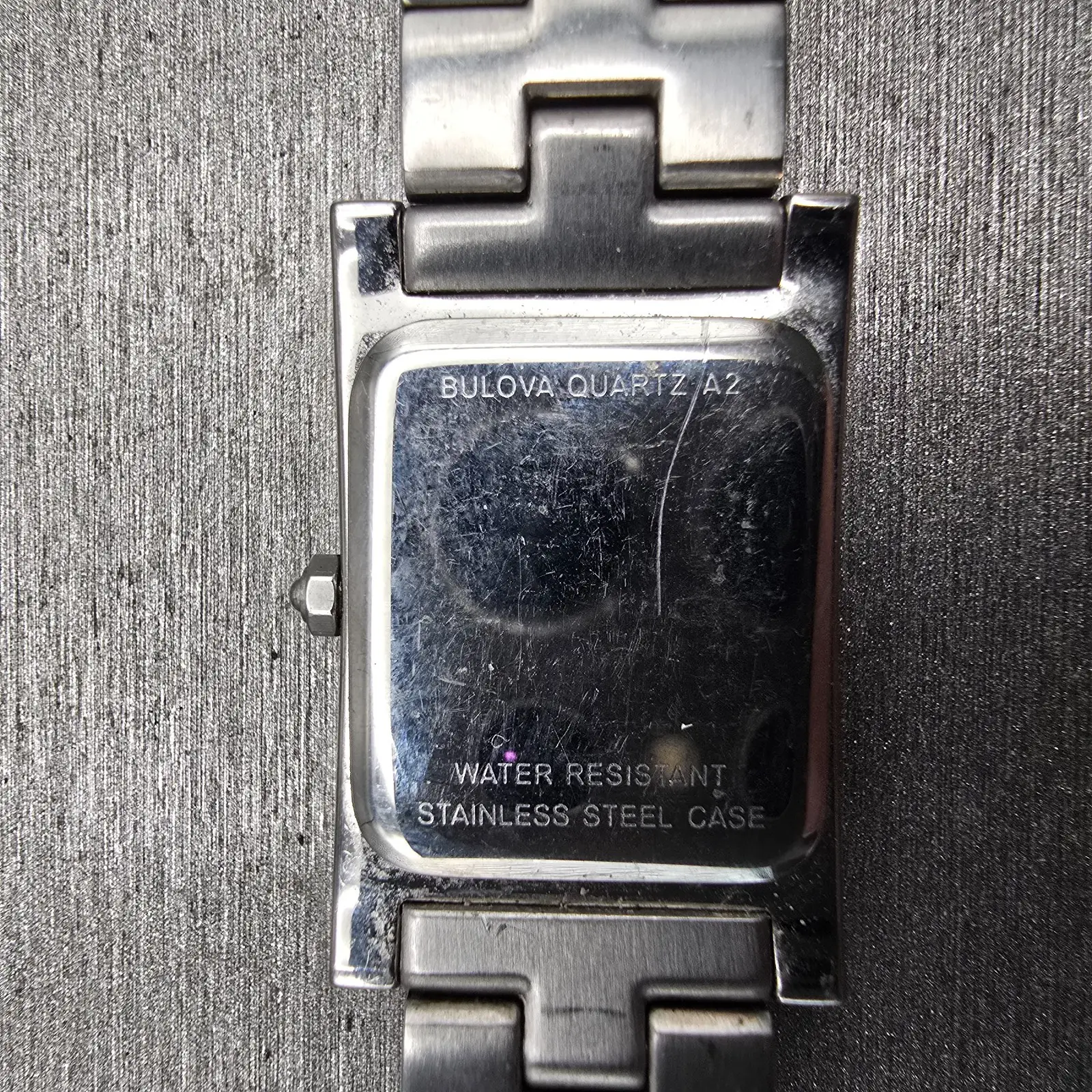 Bulova Watch Women 18mm Black Dial Silver Tone Rectangle 96L37 New Battery10
