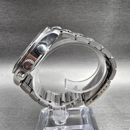 Seiko Chronograph Watch Men 43mm Silver Dial Silver Date 6T63-00E0 New Batt6