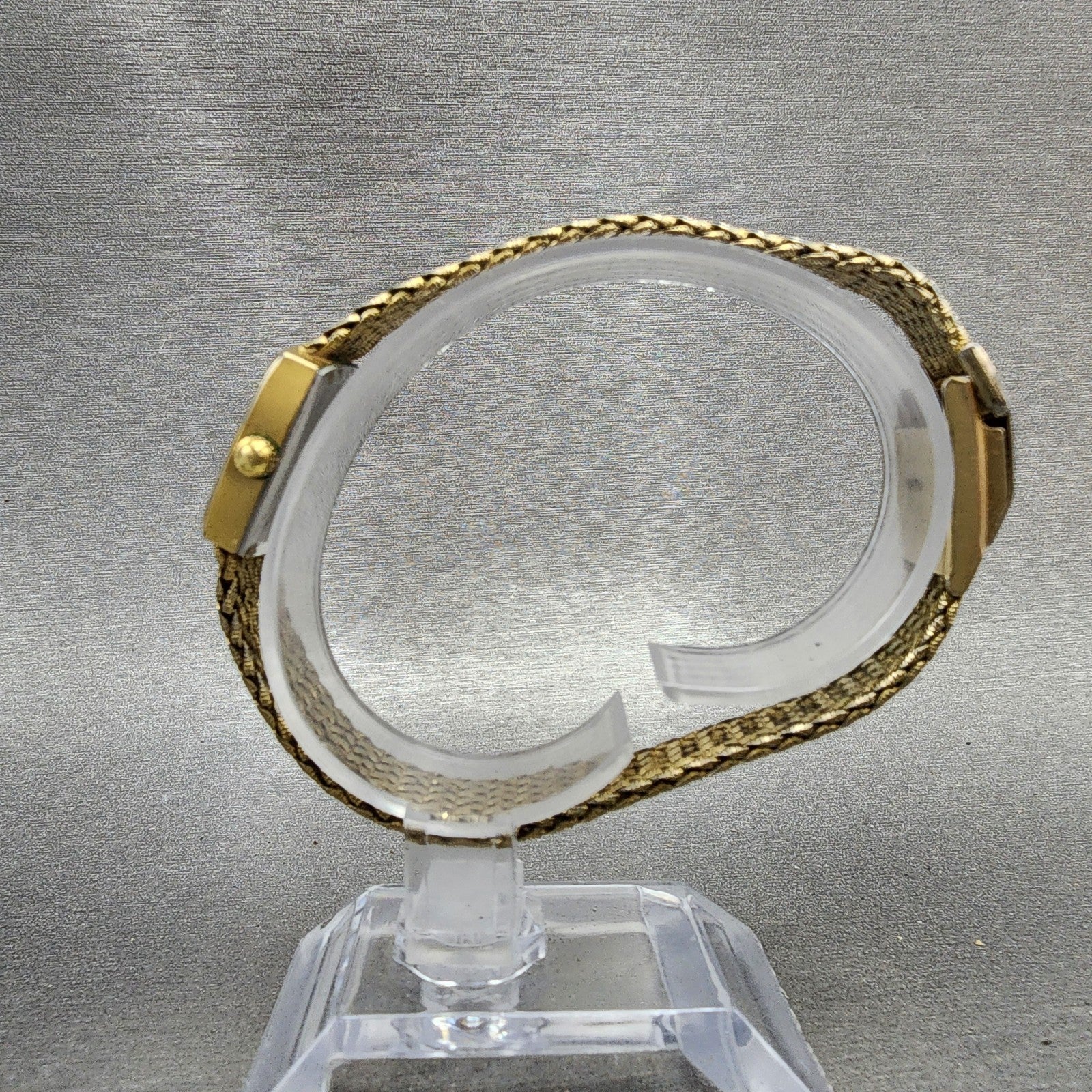 Longines Watch Women 22mm Champagne Dial Gold Plated Rectangle New Battery6