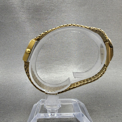 Longines Watch Women 22mm Champagne Dial Gold Plated Rectangle New Battery6