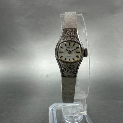 Citizen Watch Women 15mm Silver Dial Silver Tone Manual 4-671848 Runs Vintage5