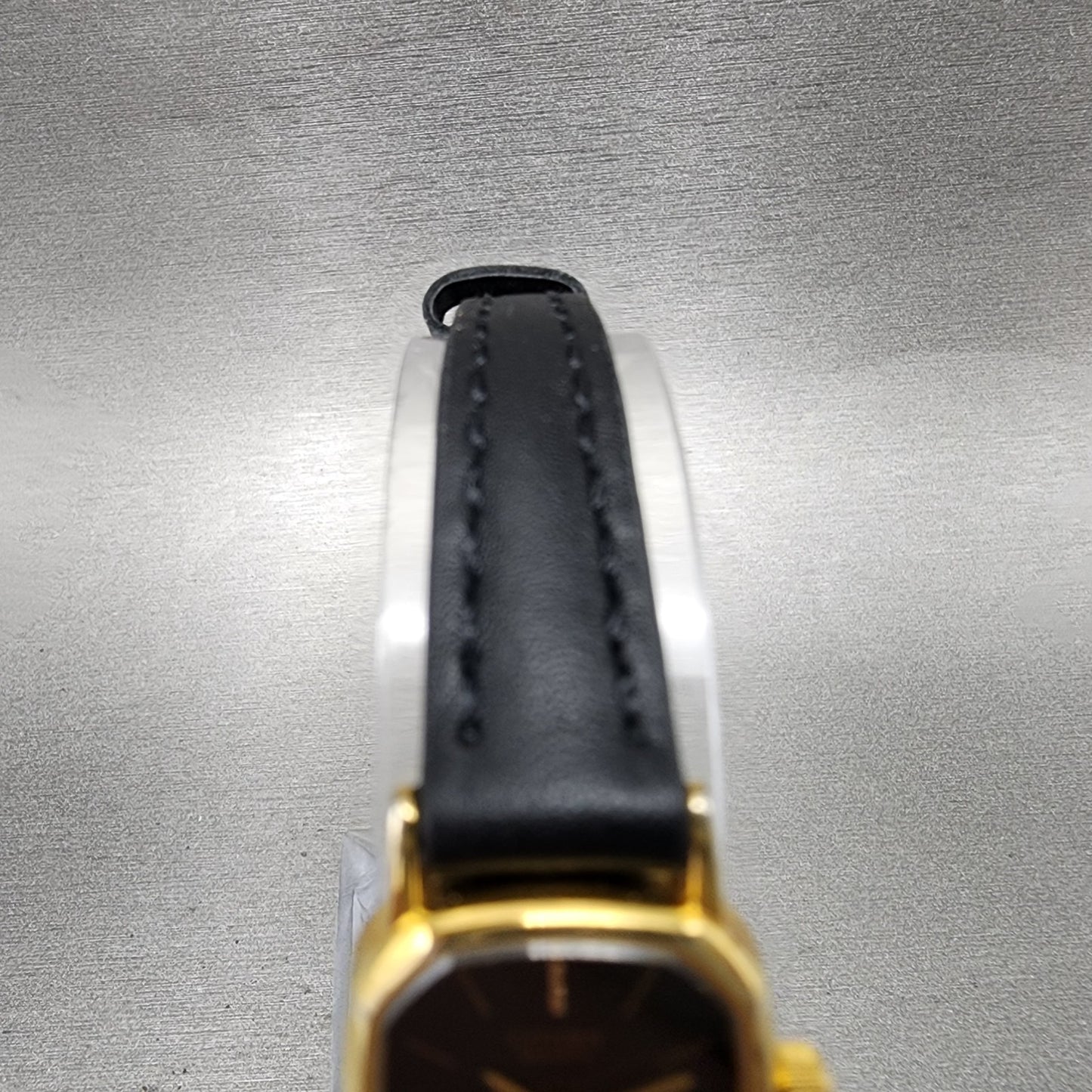 Citizen CQ Watch Women 17mm Black Dial Gold Tone Rectangle New Battery4