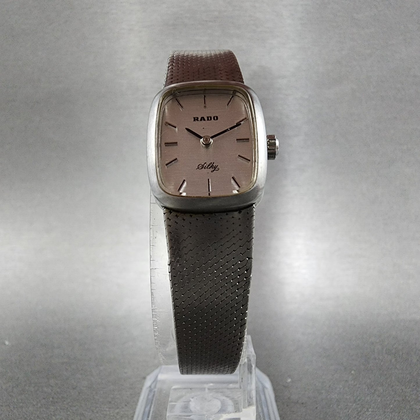 Rado Silky Watch 19mm Women Silver Dial Silver Tone Manual Rectangle Runs6