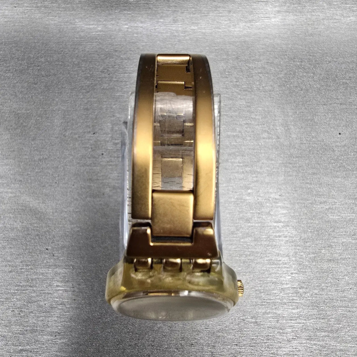 Swatch Enercle Watch Women 25mm Gold Dial Gold Tone Round LN137 New Battery4