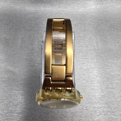 Swatch Enercle Watch Women 25mm Gold Dial Gold Tone Round LN137 New Battery4