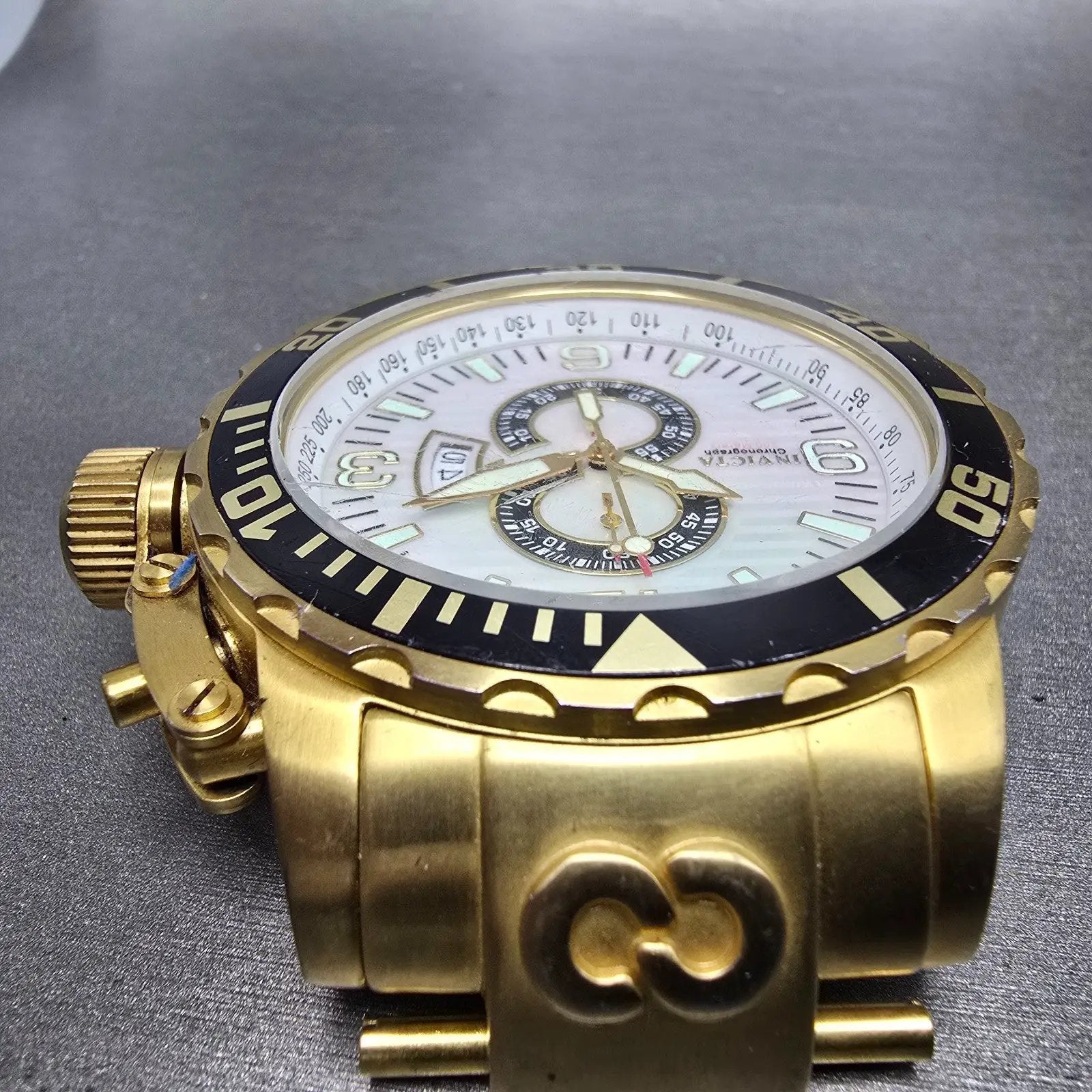 Invicta Corduba Chronograph Dive Watch Men 52mm MOP Dial Gold Tone 4899 NewBat6