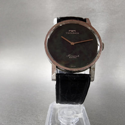 Technos Monarch Watch Women 30mm Green Stone Dial Gold Filled Round Manual Runs5