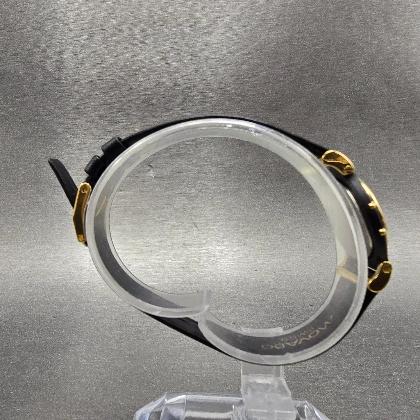 Movado Delphino Watch Women 23mm Black Dial Black & Gold Tone 80-24-822N New Bat8
