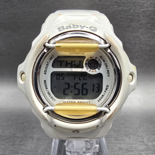 Casio Baby-G BG169R Watch Women 43mm Silver Dial White Chrono Alarm New BatteryJ0