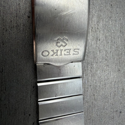 Seiko SQ Bracelet 21mm Stainless Steel Tri Folding Clasp Z1157 Vintage Japan B4