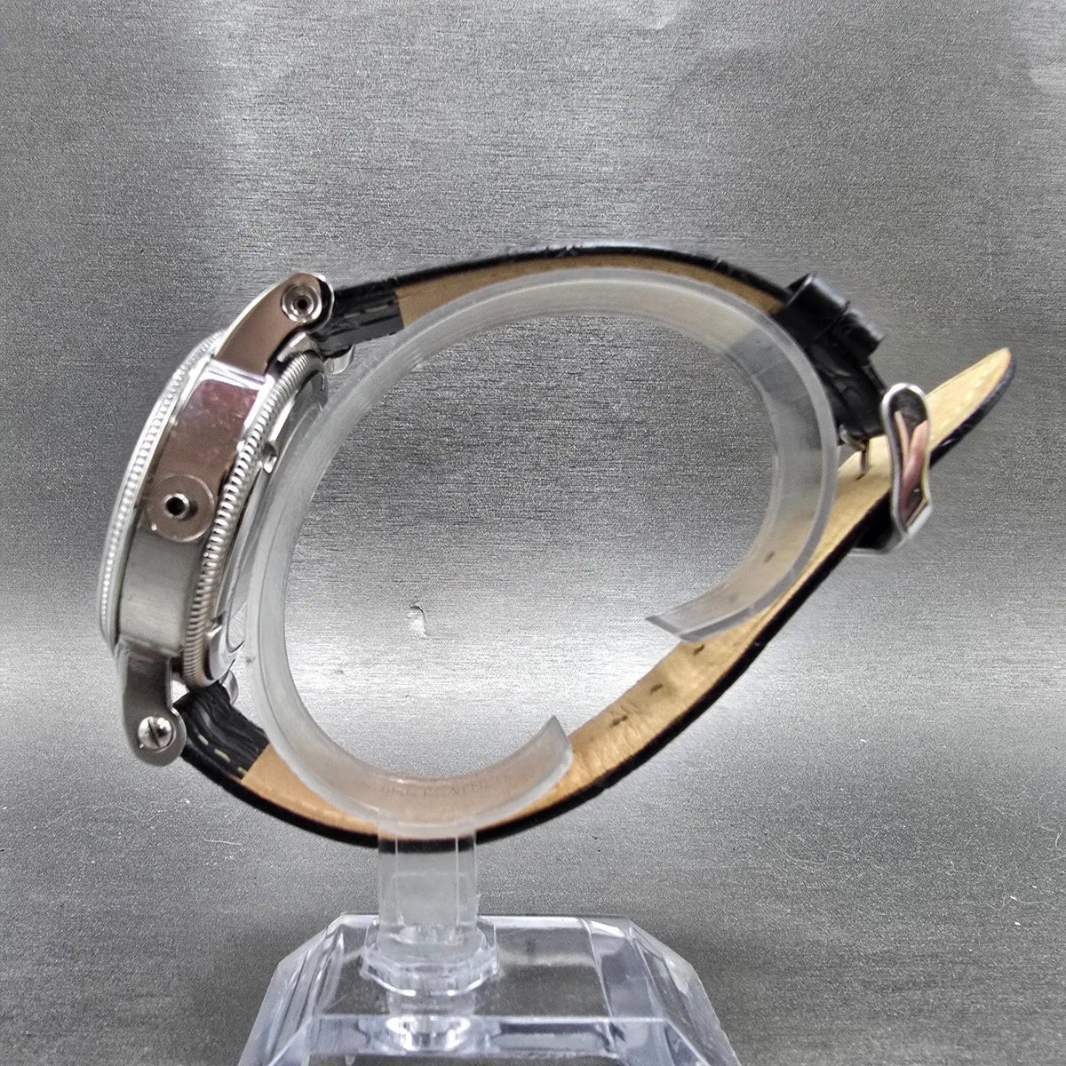 Stuare Skeleton Watch Men 42mm Silver Black Manual Wind 19891 Round PARTS7