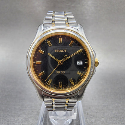 Tissot PR50 Watch Women 28mm Black Dial Two Tone Date Round J136/236K PARTS0