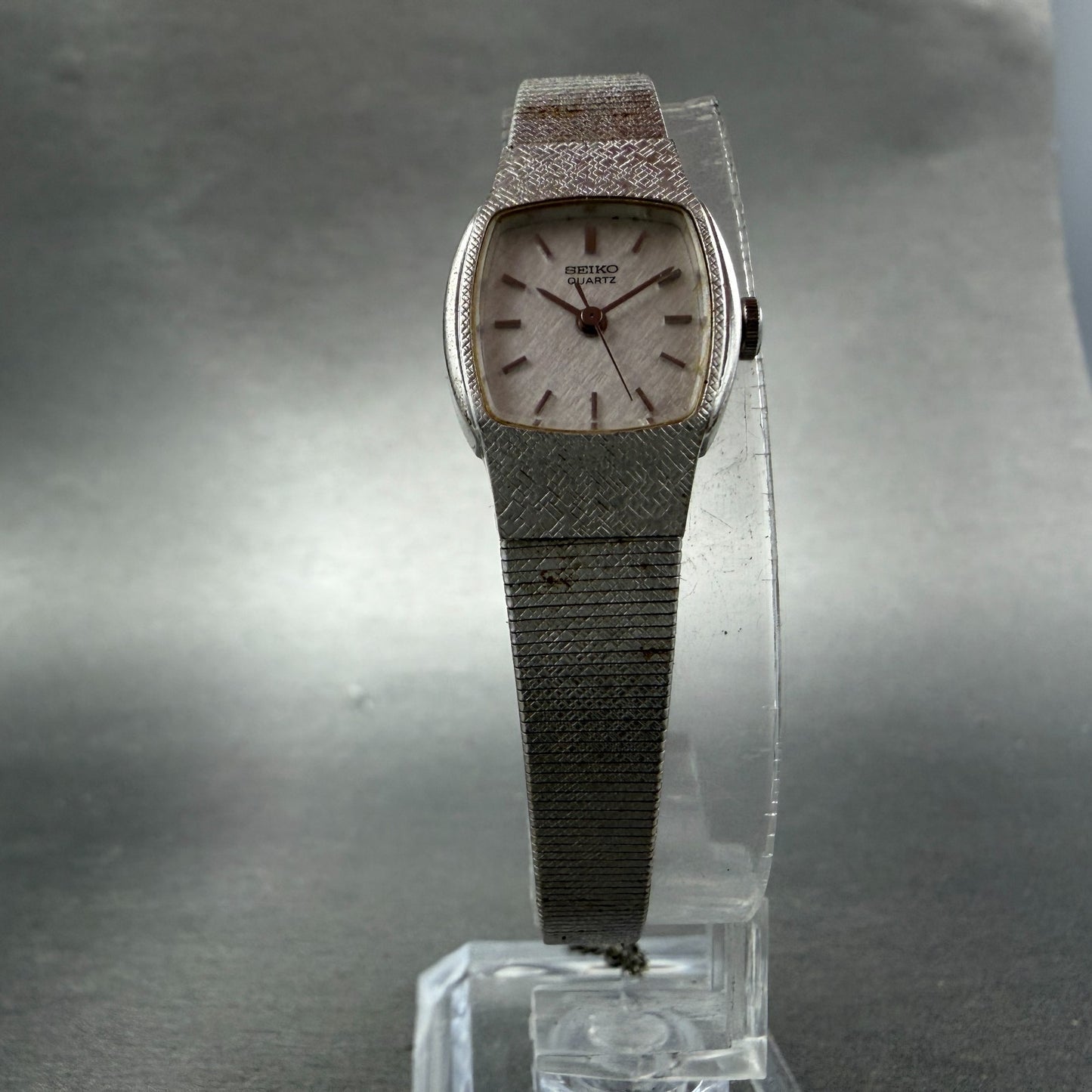 Seiko Watch Women 16mm Silver Dial Silver Tone Rectangle 2C21-5290 New Battery5