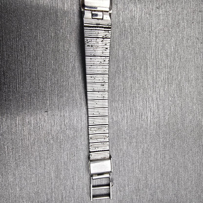 Seiko Watch Women 12mm Silver Dial Silver Tone Rectangle 2E20-5029 New Battery12