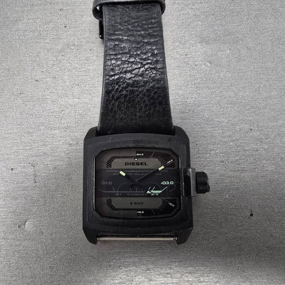 Diesel Watch Men 42mm Black Dial Black Tone DZ-1463 Rectangle PARTS0