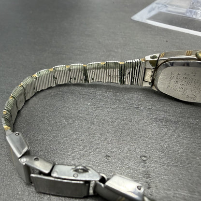 Seiko Watch Women 19mm Silver Dial Two Tone Oval Vintage 1400-8510 New Battey12