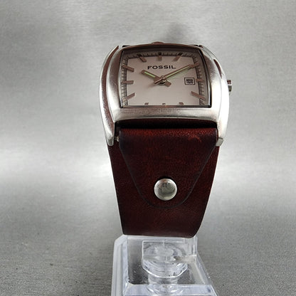 Fossil Watch Women 33mm White Dial Silver Tone Rectangle JR8133 New Battery5