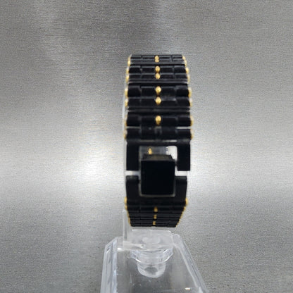 Seiko Watch Women 23mm Black Dial Black & Gold Tone Round 73200330 New Battery7