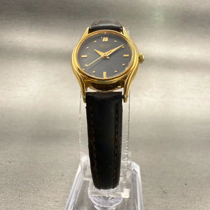 Seiko Watch Women 20mm Black Dial Gold Tone Round 1N01-0E10 New Battery Vintage5