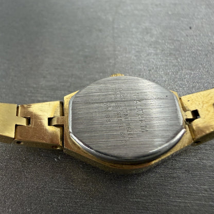Waltham Heart Watch Women 16mm Black Dial Gold Tone Round New Battery VTG9