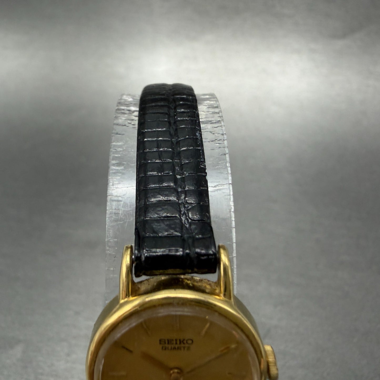 Seiko Watch Women 19mm Gold Dial Gold Tone Round 5420-0019 New Battery VTG 374