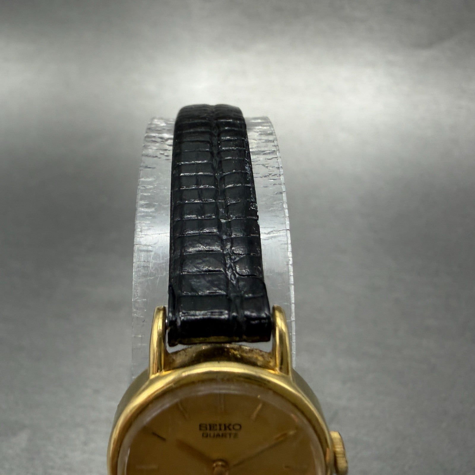 Seiko Watch Women 19mm Gold Dial Gold Tone Round 5420-0019 New Battery VTG 374