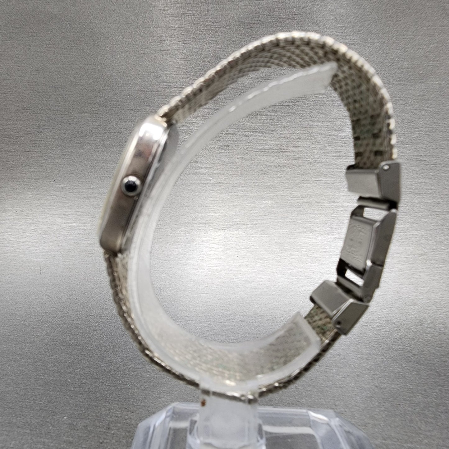 Cyma Watch Women 26mm Silver Dial Silver Tone Rectangle 605 New Battery6