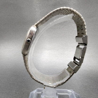 Cyma Watch Women 26mm Silver Dial Silver Tone Rectangle 605 New Battery6